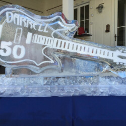 Electric guitar ice sculpture
