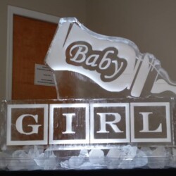 Baby girl ice sculpture